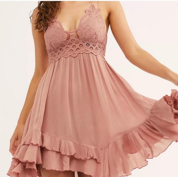 NWT Free People One Adella Rose Slip Dress Sz S/P - Picture 1 of 9